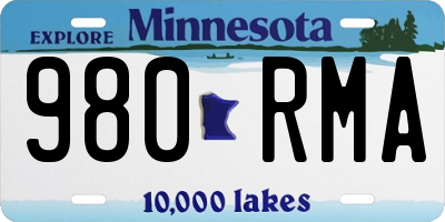 MN license plate 980RMA