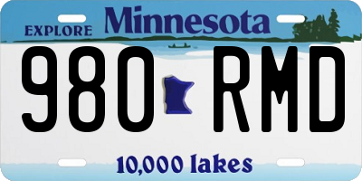 MN license plate 980RMD