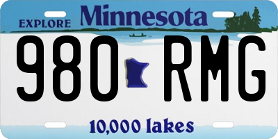 MN license plate 980RMG