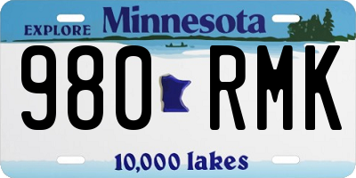 MN license plate 980RMK
