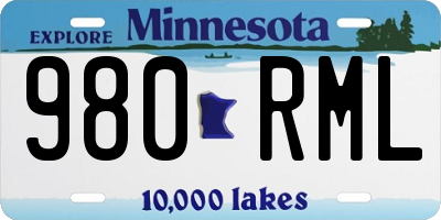 MN license plate 980RML