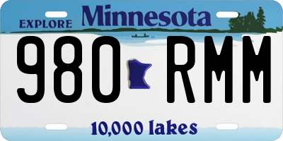 MN license plate 980RMM