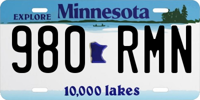 MN license plate 980RMN