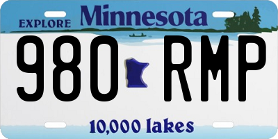 MN license plate 980RMP