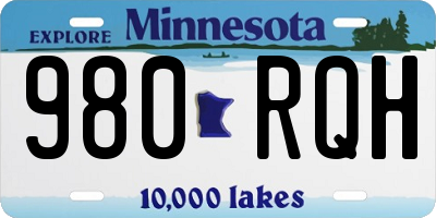 MN license plate 980RQH