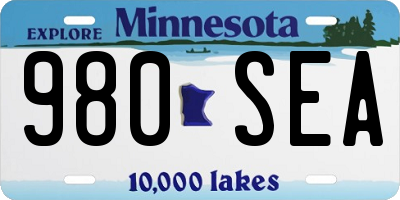 MN license plate 980SEA