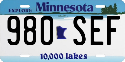 MN license plate 980SEF