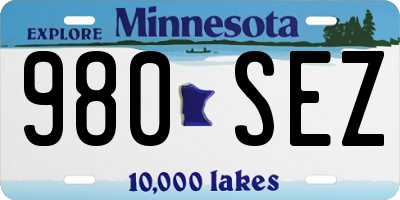 MN license plate 980SEZ
