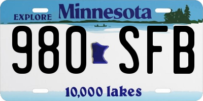 MN license plate 980SFB