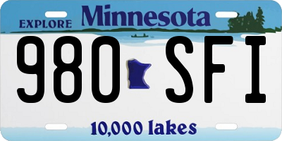 MN license plate 980SFI