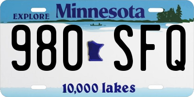 MN license plate 980SFQ