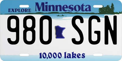 MN license plate 980SGN