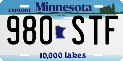 MN license plate 980STF
