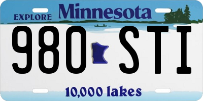 MN license plate 980STI