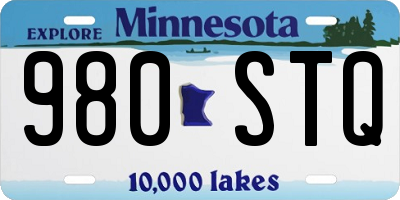 MN license plate 980STQ