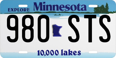 MN license plate 980STS