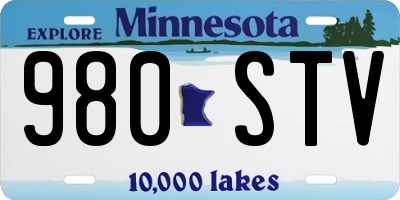 MN license plate 980STV