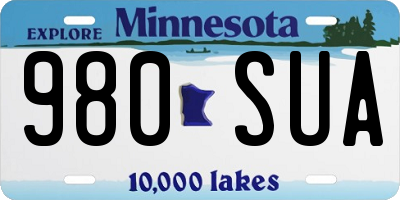 MN license plate 980SUA
