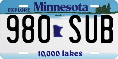MN license plate 980SUB