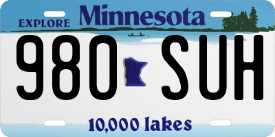 MN license plate 980SUH
