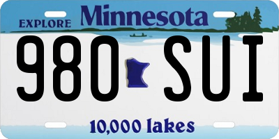 MN license plate 980SUI