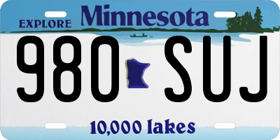 MN license plate 980SUJ