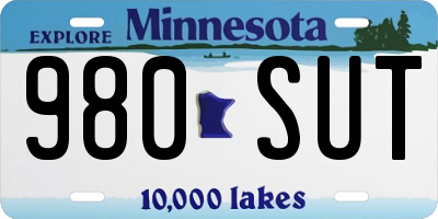 MN license plate 980SUT