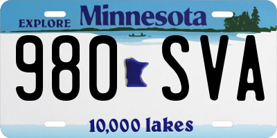 MN license plate 980SVA