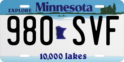 MN license plate 980SVF