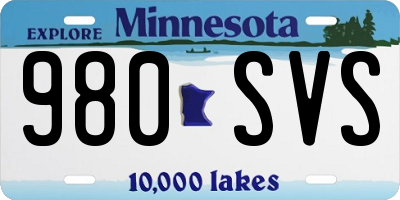 MN license plate 980SVS