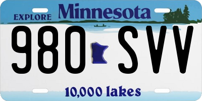 MN license plate 980SVV