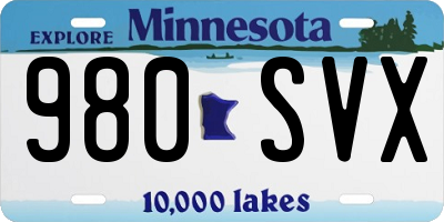 MN license plate 980SVX