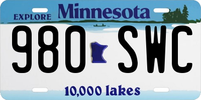 MN license plate 980SWC