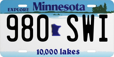 MN license plate 980SWI