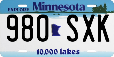 MN license plate 980SXK