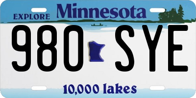 MN license plate 980SYE