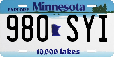 MN license plate 980SYI