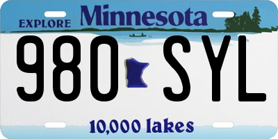 MN license plate 980SYL