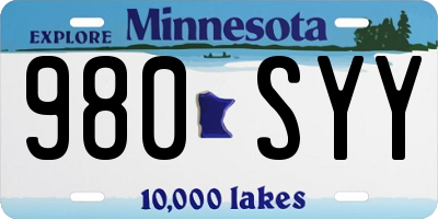 MN license plate 980SYY