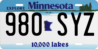 MN license plate 980SYZ