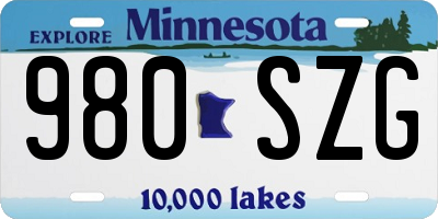 MN license plate 980SZG