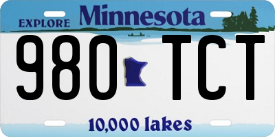MN license plate 980TCT
