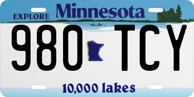 MN license plate 980TCY