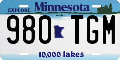 MN license plate 980TGM