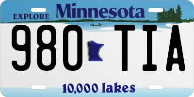 MN license plate 980TIA