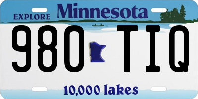 MN license plate 980TIQ
