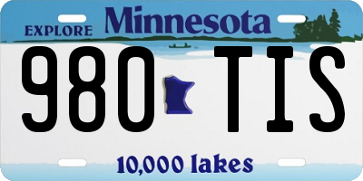 MN license plate 980TIS