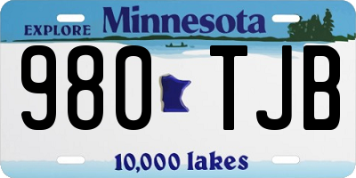 MN license plate 980TJB