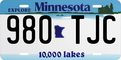 MN license plate 980TJC