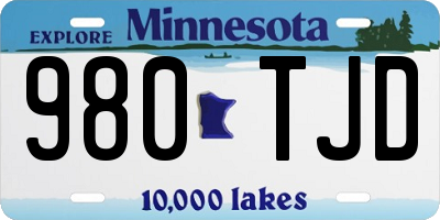 MN license plate 980TJD